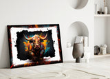 Bull Glass Wall Art|| Designer's Collection