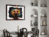 Bull Glass Wall Art|| Designer's Collection