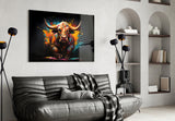 Bull Glass Wall Art|| Designer's Collection