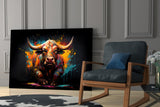 Bull Glass Wall Art|| Designer's Collection