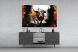 Bull Glass Wall Art|| Designer's Collection