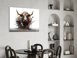 Bull Glass Wall Art|| Designer's Collection