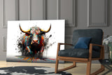 Bull Glass Wall Art|| Designer's Collection