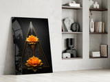 Lotus Glass Wall Art|| Designer's Collection