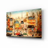 Paris' City Life Glass Wall Art|| Designer's Collection