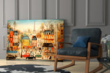 Paris' City Life Glass Wall Art|| Designer's Collection