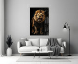 Lion in the Dog Glass Wall Art|| Designer's Collection