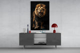 Lion in the Dog Glass Wall Art|| Designer's Collection