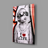 I Love Life Glass Wall Art || Designer Collection