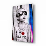 I Love Life Glass Wall Art || Designer Collection