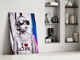 I Love Life Glass Wall Art || Designer Collection