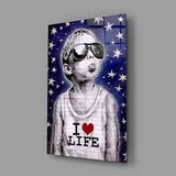 I Love Life Glass Wall Art || Designer Collection