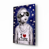 I Love Life Glass Wall Art || Designer Collection