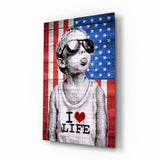 I Love Life Glass Wall Art || Designer Collection