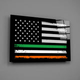 USA-Ireland Flag Glass Wall Art || Designer Collection