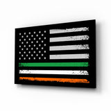 USA-Ireland Flag Glass Wall Art || Designer Collection