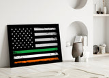 USA-Ireland Flag Glass Wall Art || Designer Collection