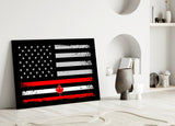 USA-Canada Flag Glass Wall Art || Designer Collection