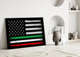 USA-Italia Flag Glass Wall Art || Designer Collection