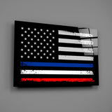 USA-France Flag Glass Wall Art || Designer Collection