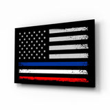 USA-France Flag Glass Wall Art || Designer Collection