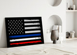 USA-France Flag Glass Wall Art || Designer Collection