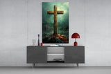 Cross Glass Wall Art || Designer Collection