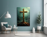 Cross Glass Wall Art || Designer Collection