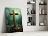 Cross Glass Wall Art || Designer Collection