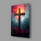 Cross Glass Wall Art || Designer Collection