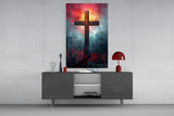 Cross Glass Wall Art || Designer Collection