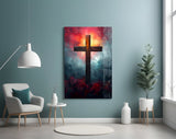 Cross Glass Wall Art || Designer Collection