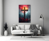 Cross Glass Wall Art || Designer Collection