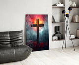 Cross Glass Wall Art || Designer Collection