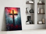 Cross Glass Wall Art || Designer Collection