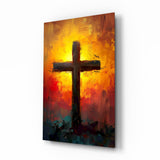 Cross Glass Wall Art || Designer Collection