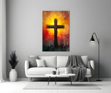 Cross Glass Wall Art || Designer Collection