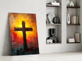 Cross Glass Wall Art || Designer Collection