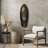 Golden Surf Reflection Glass Wall Art