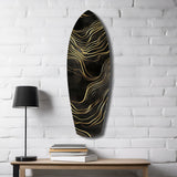 Golden Waves Glass Wall Art