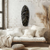 Golden Waves Glass Wall Art