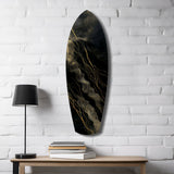 Golden Waves Glass Wall Art