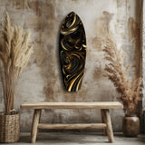 Golden Swirls Glass Wall Art