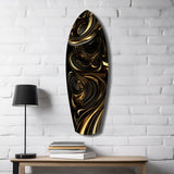 Golden Swirls Glass Wall Art