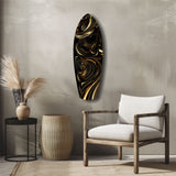 Golden Swirls Glass Wall Art