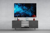 Blue Smoke Glass Wall Art