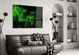 Green Smoke Glass Wall Art