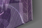 Purple Leaf Glass Wall Art