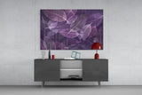 Purple Leaf Glass Wall Art