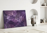 Purple Leaf Glass Wall Art